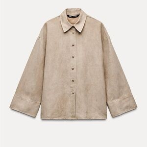 Zara: Faux suede oversized shirt